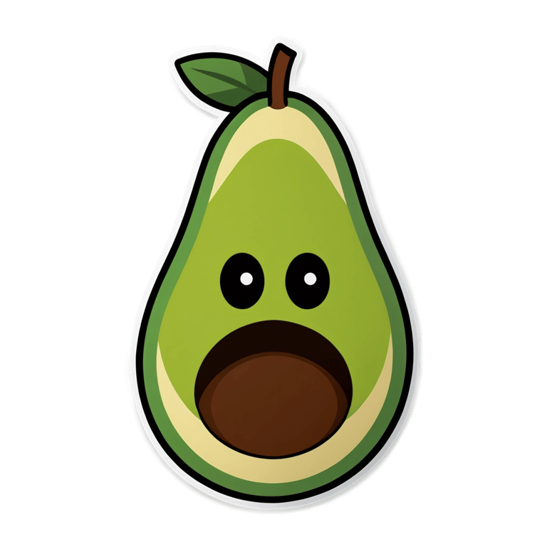genmoji: Stylized emoji avocado "🥑" with the original details.