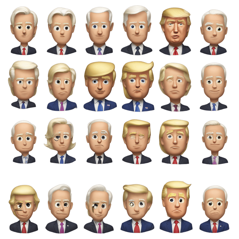 絵文字：75% ジョー・バイデン 25% ドナルド・トランプ