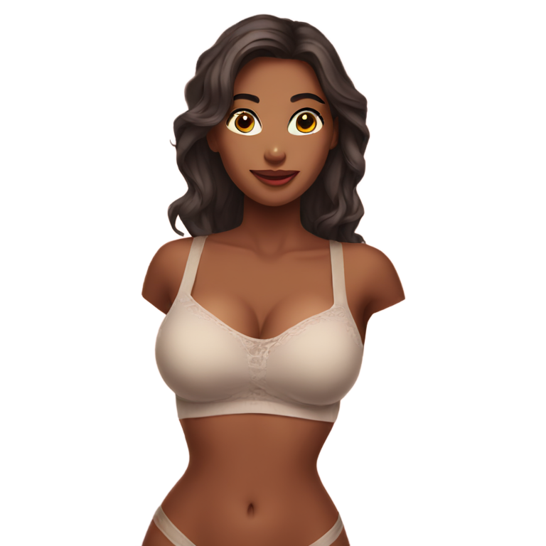 genmoji: hot girl with a very revealing bra