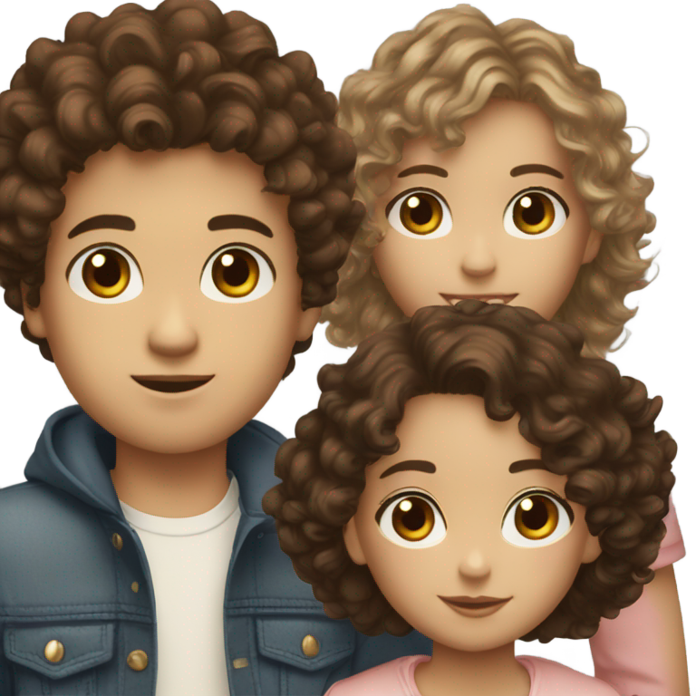 prompt: mixed boy with perm and brown eyes and wearing ralph lauren and watching tv with a girl with brown eyes brown hair and pretty