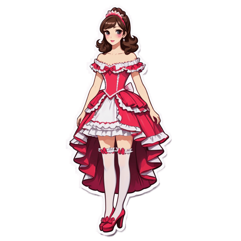 絵文字：クロスドレッサー フリルボールガウン 巨大ペニス