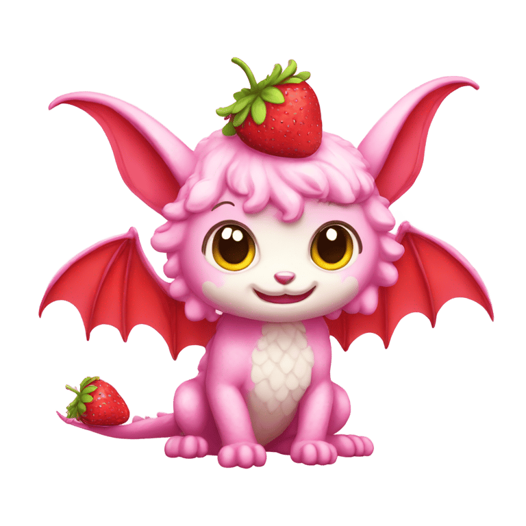 genmoji: Strawberry shortcake bat dragon