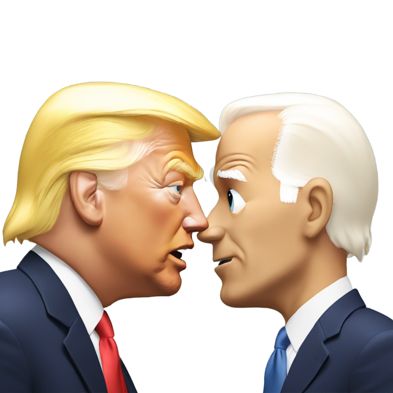 絵文字：ドナルド・トランプとジョー・バイデンの頭突き