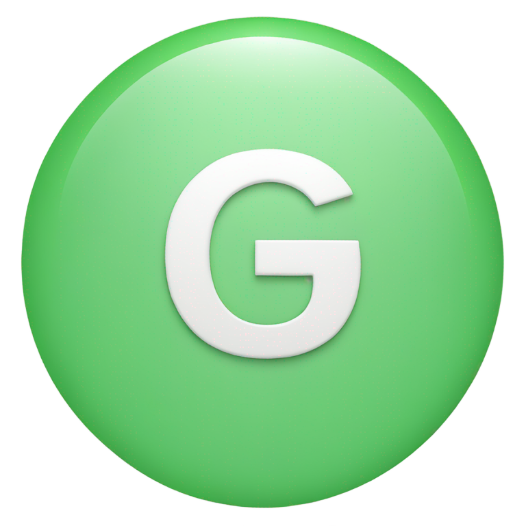 絵文字：A green circle with a white letter "G" on it.