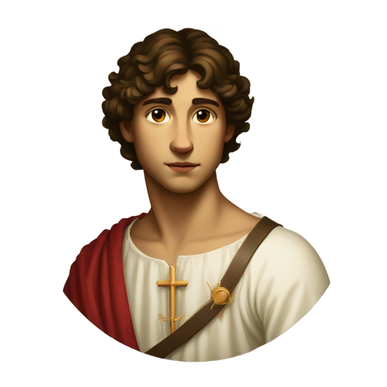 genmoji：年轻男子像圣塞巴斯蒂安的肖像