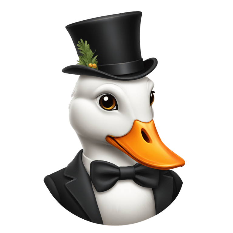 genmoji : A goose with a tophat