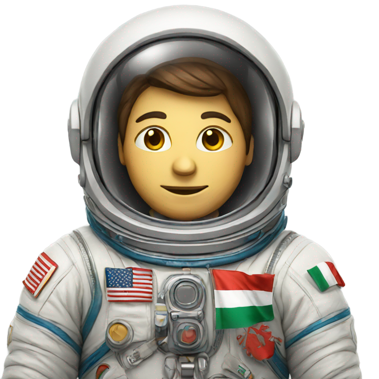 絵文字：ハンガリーの旗を持つ宇宙飛行士