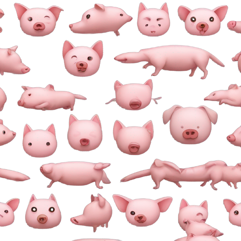 genmoji：abomination of dog, dragonfly, pig, human penis, human vagina, cat