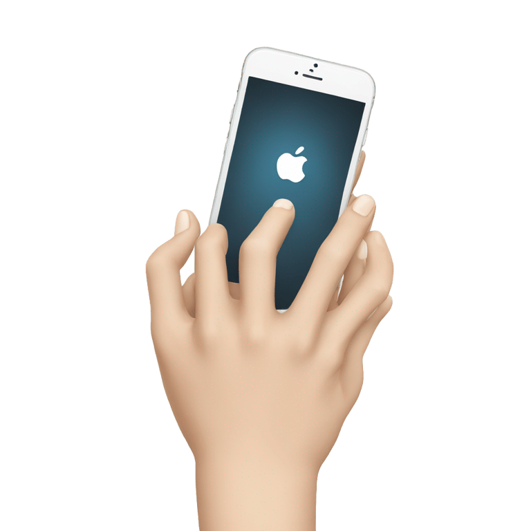 genmoji: One white hand having an Iphone into