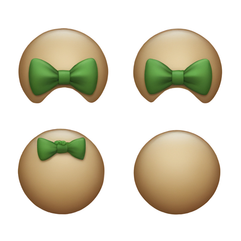 genmoji: Rollie Polly with a bowtie