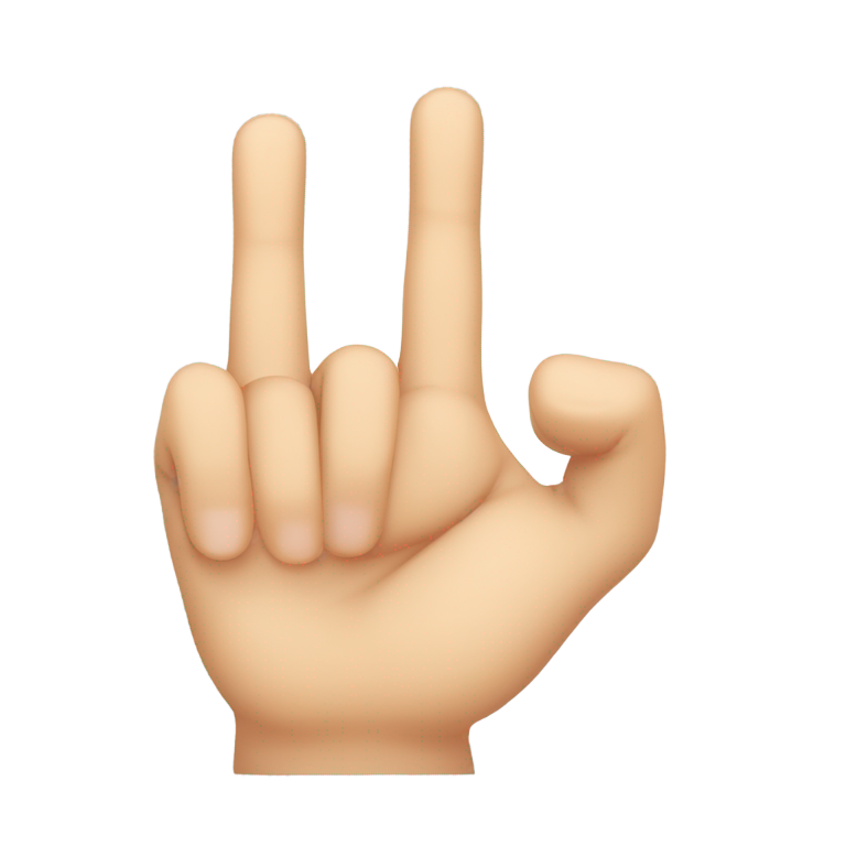 genmoji: a human left hand forming an “L” shape with the thumb and index finger. The hand should be upright with the thumb pointing horizontally and the index finger pointing straight up, creating a clear “L” shape. The rest of the fingers should be curled down into the palm.