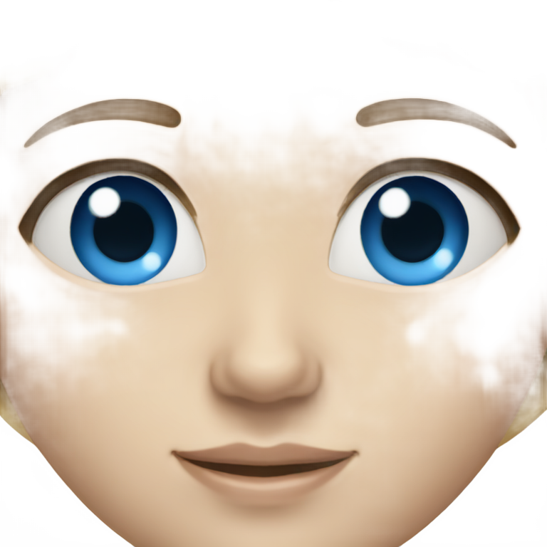 genmoji：白皮肤蓝眼睛的女孩