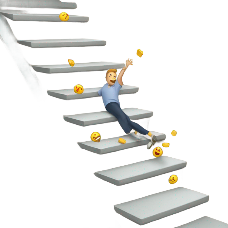 genmoji : chute dans les escaliers