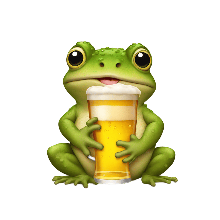 絵文字：ビールを飲むヒキガエル