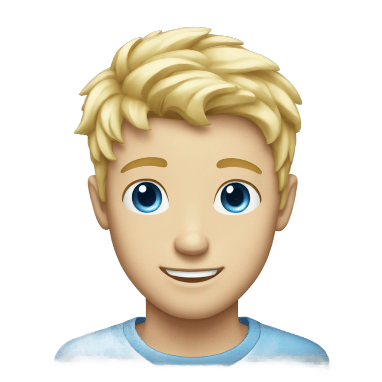 genmoji: A cute blonde guy with blue eyes