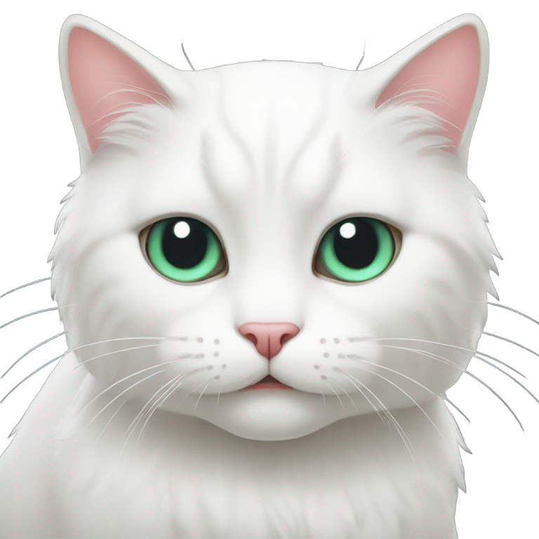 genmoji: white cat that's the devil