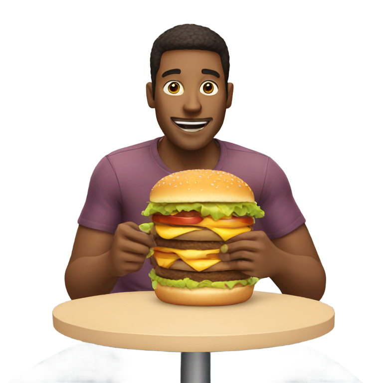 絵文字：ハンバーガーを食べる男
