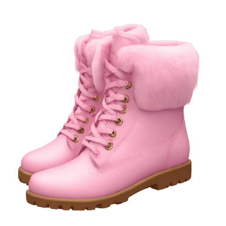 絵文字：Fur boots pink