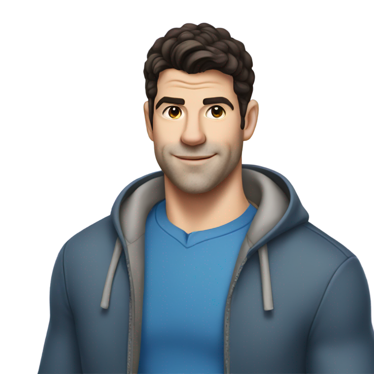 genmoji : Max Greenfield portant une robe bleue