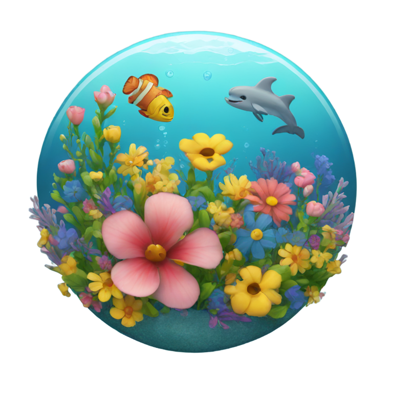 genmoji：花朵环绕的海洋
