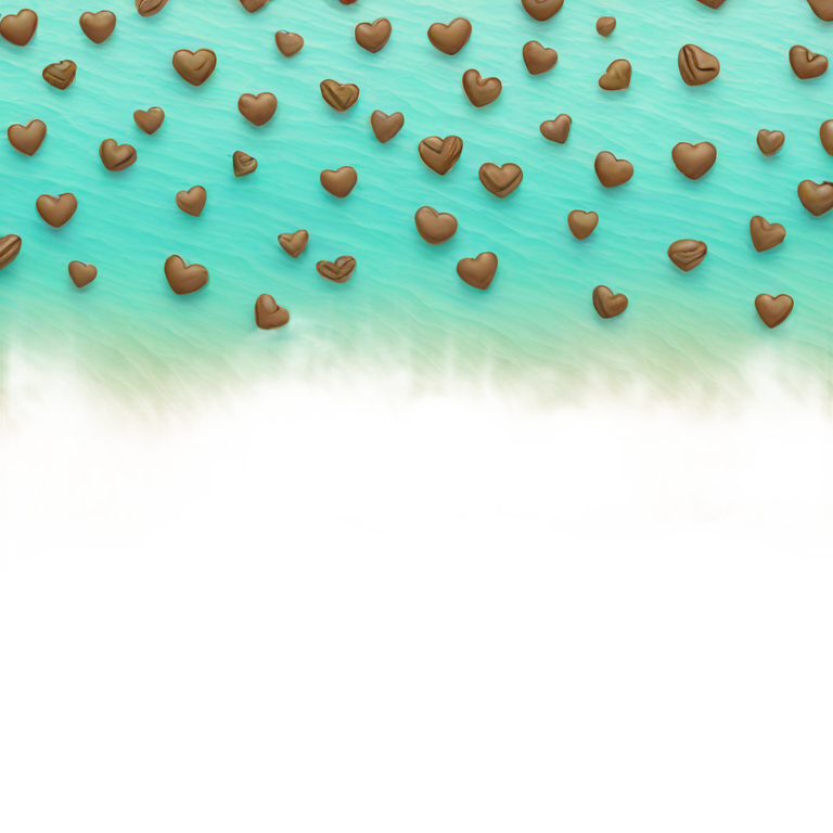 genmoji : Cœur de café coloré sur la plage de l'océan