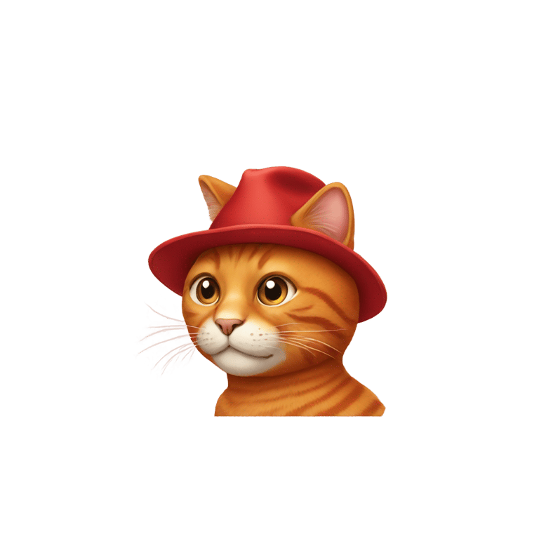 genmoji：一只穿着帽子的红猫