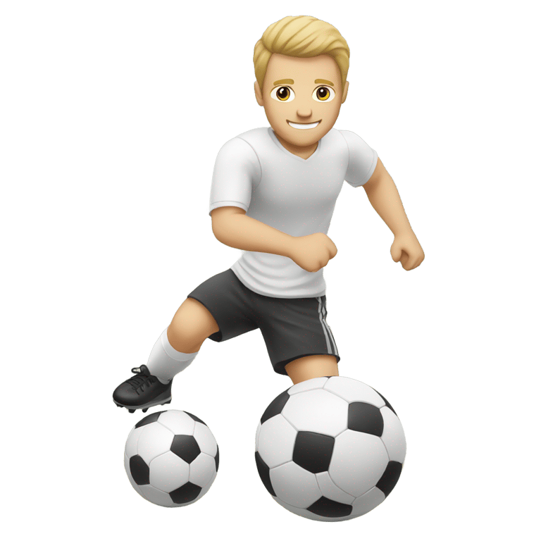 genmoji：white man playing soccer