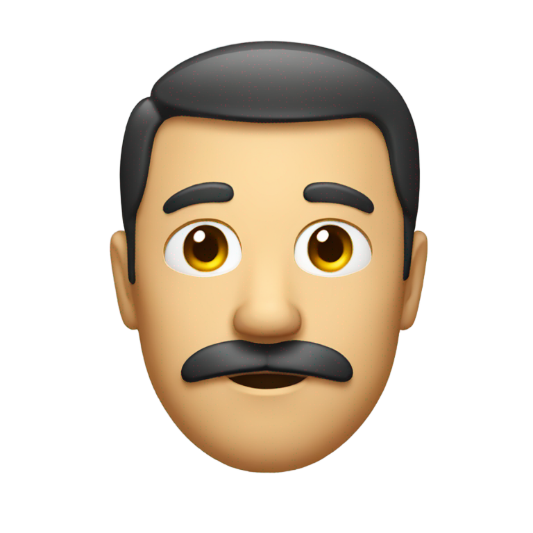 genmoji : Émoji de visage avec sourcil levé et moustache