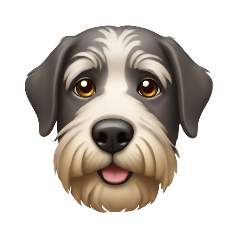 genmoji: old dog with a beard