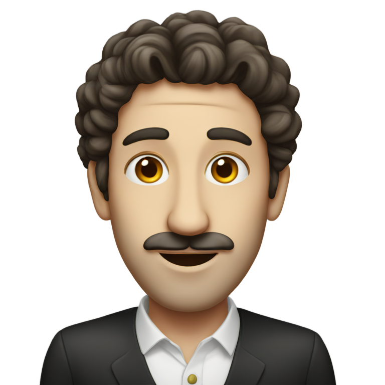 genmoji: Jewish man with long nose, super stereotypical, face only
