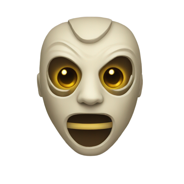 genmoji: an human with an therian mask on 4 legs