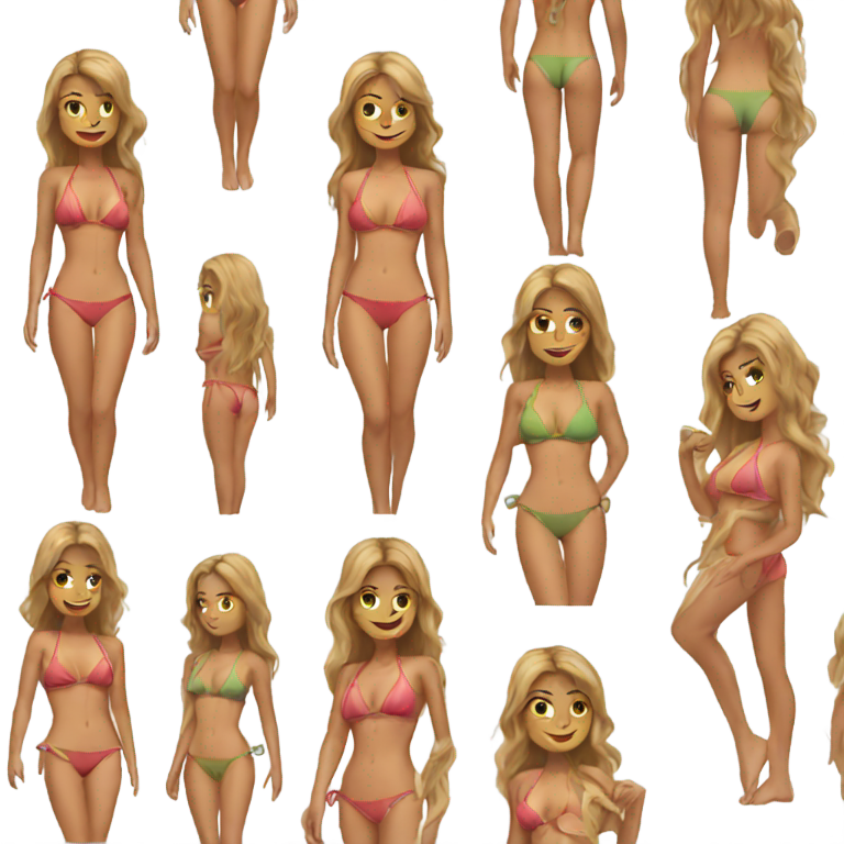 genmoji：人体女孩比基尼，无比基尼