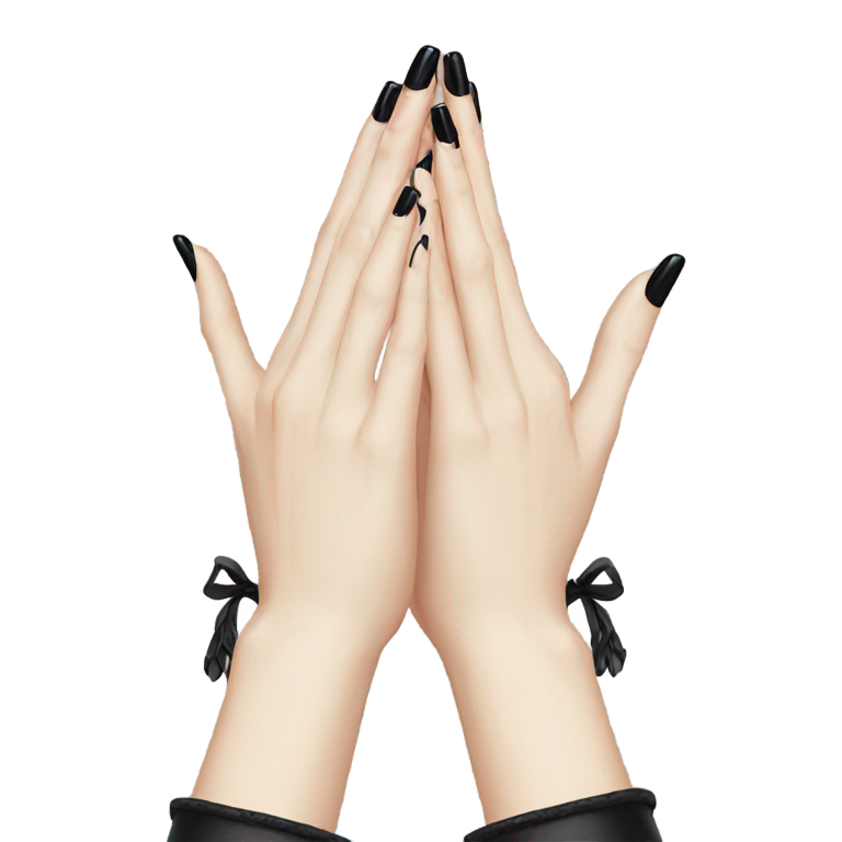 genmoji : gothic praying hands with black nails