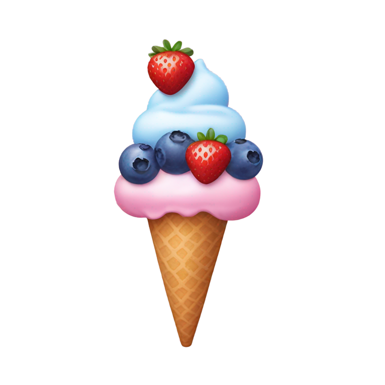 絵文字：いちご、ブルーベリー、アイスクリーム