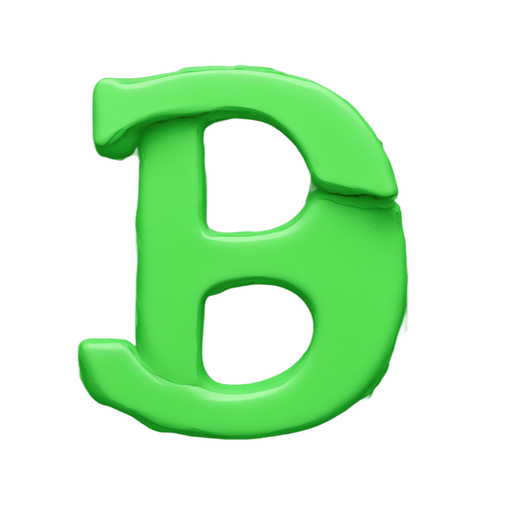 絵文字：Letter g made out of green paint