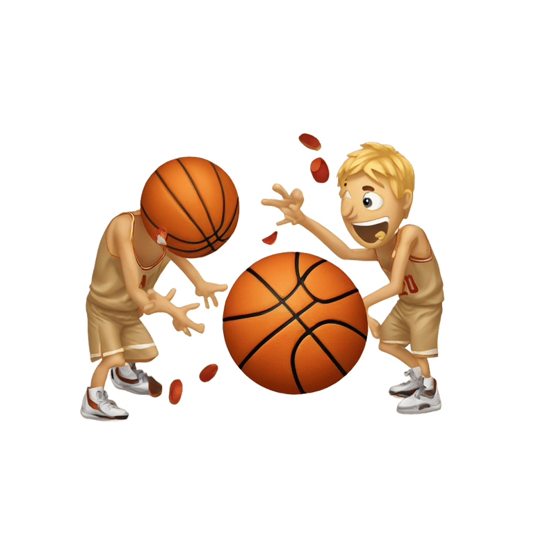 genmoji : Basketball playing Russian roulette with another basketball