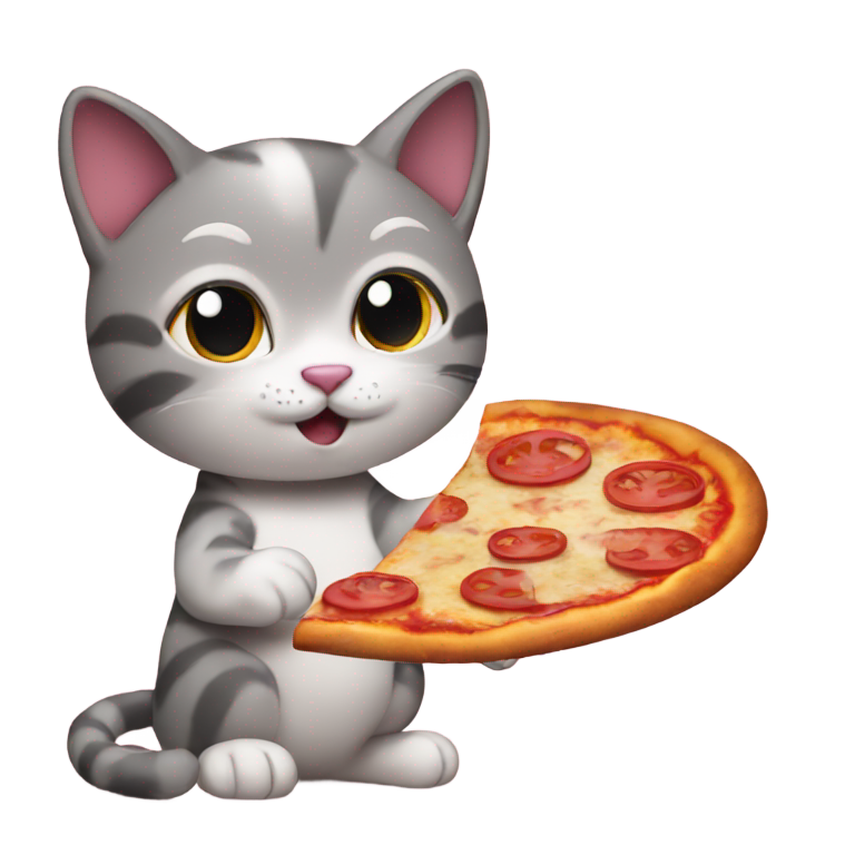 genmoji: a cat baking pizza