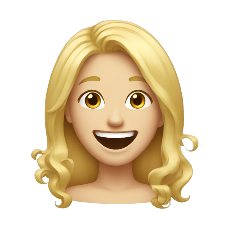 genmoji：金发女孩大笑