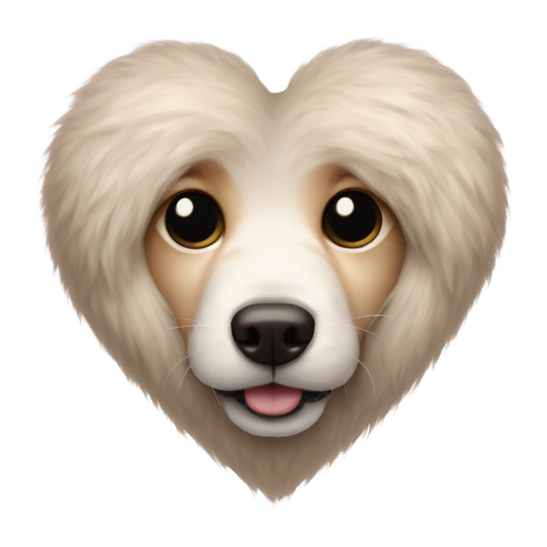 絵文字：犬の毛で作られたハート