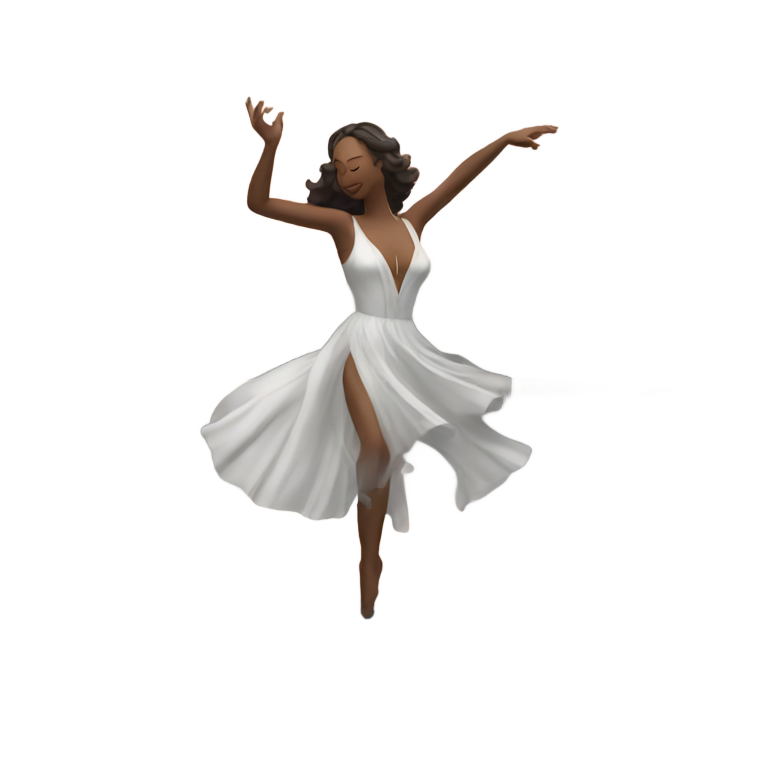 絵文字：水上で踊る女性を描く