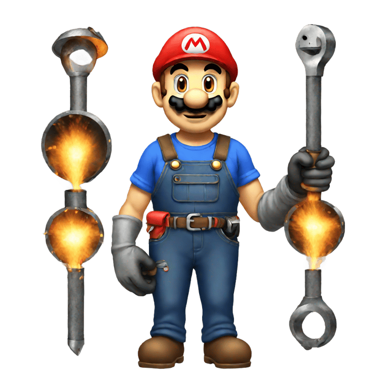 絵文字：super mario welding