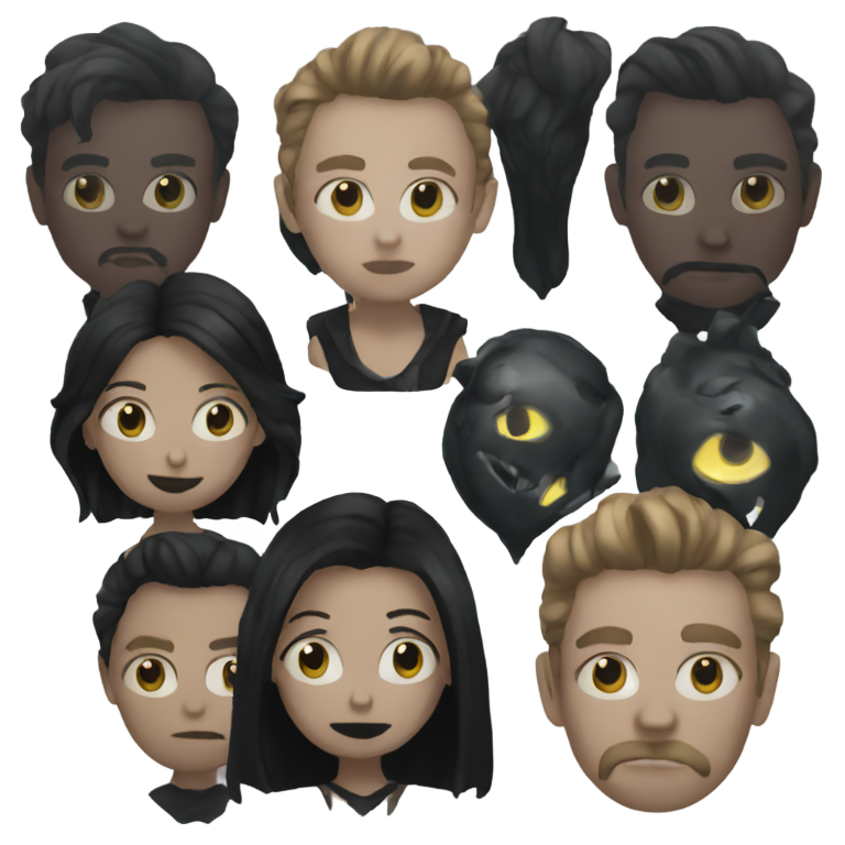 genmoji: gothic black mirror