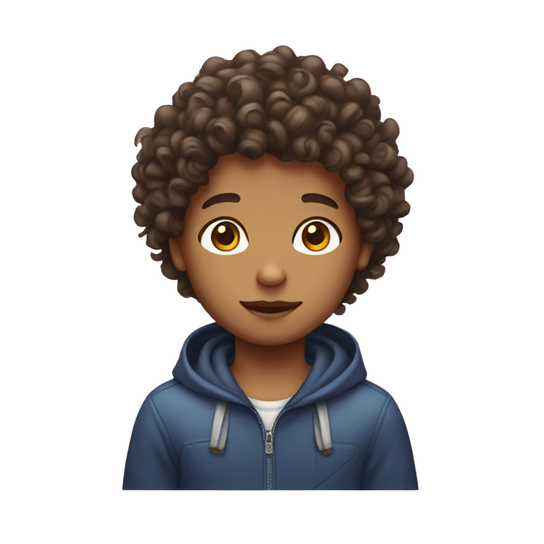 genmoji : Version garçon de Hello Kitty avec des cheveux bouclés