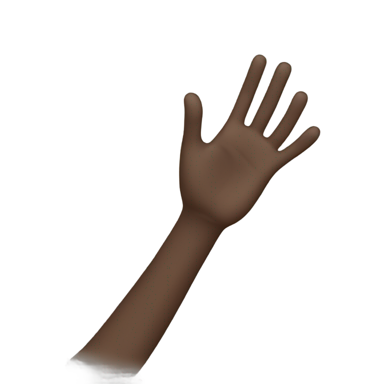 genmoji : main levée, ton de peau foncé