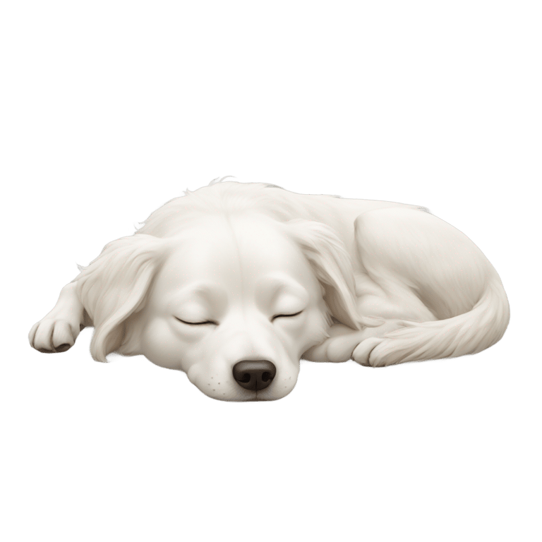 絵文字：white dog sleeping