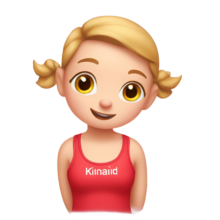 genmoji : Cochon femelle en maillot rouge avec "Kincaid" écrit dessus