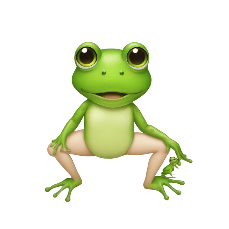 genmoji：FROG WITH A GIRL NAKET