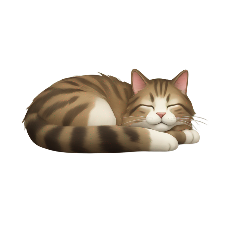 genmoji : Chat de la forêt norvégienne dormant