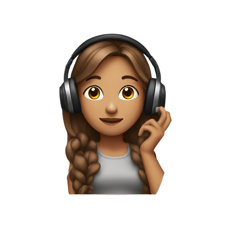 絵文字：音楽を聴く女の子