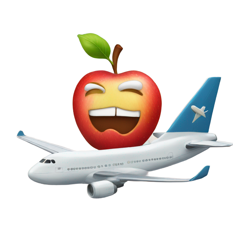 genmoji: Apple in airplane